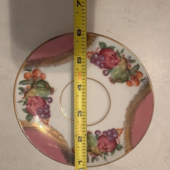 Napco VTG Original Hand Painted Saucer Numbered IYD-256 Fruit Theme 6” Diameter - Picture 5 of 5